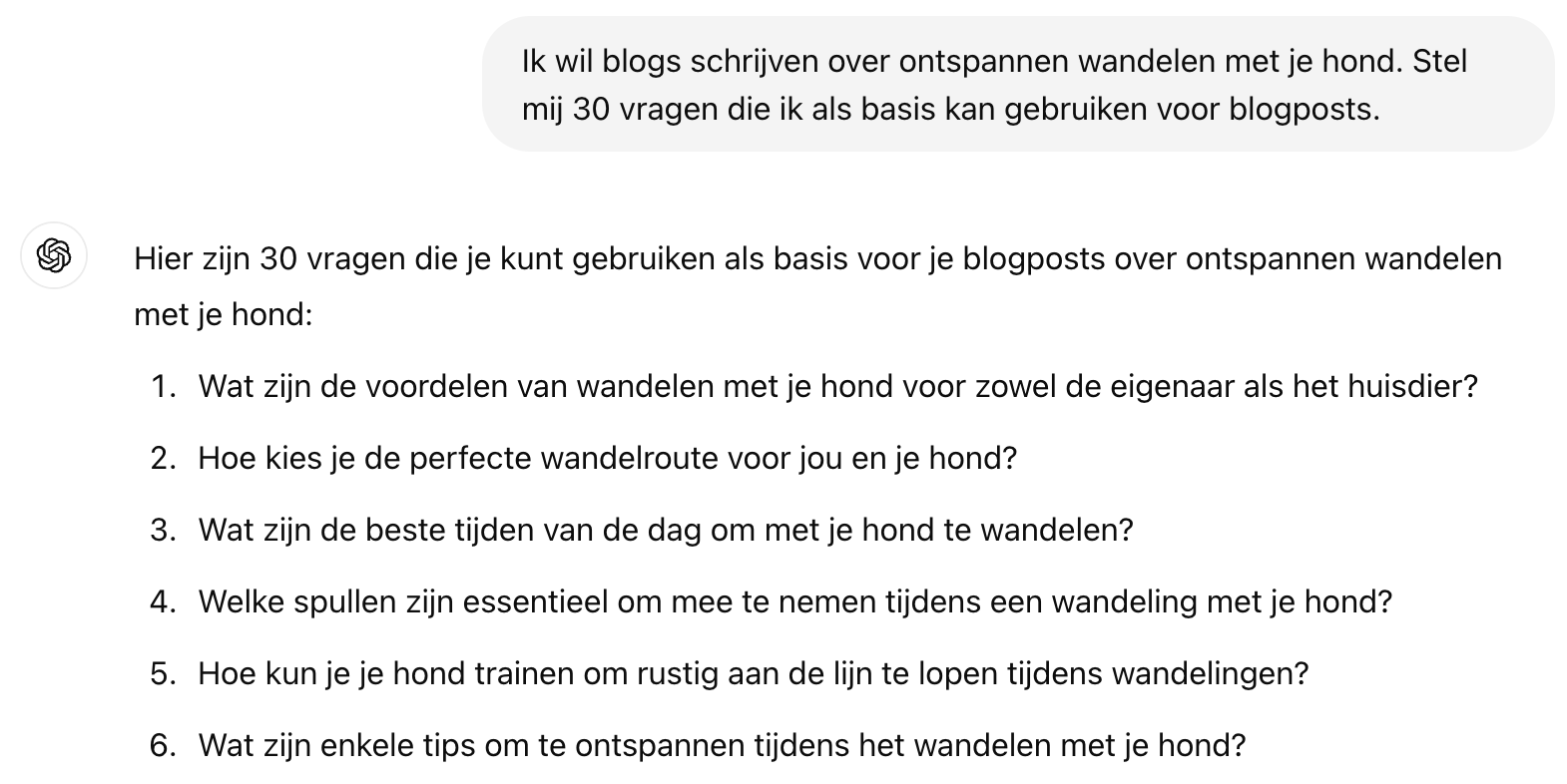 Chat GPT Prompt voor blog ideeën