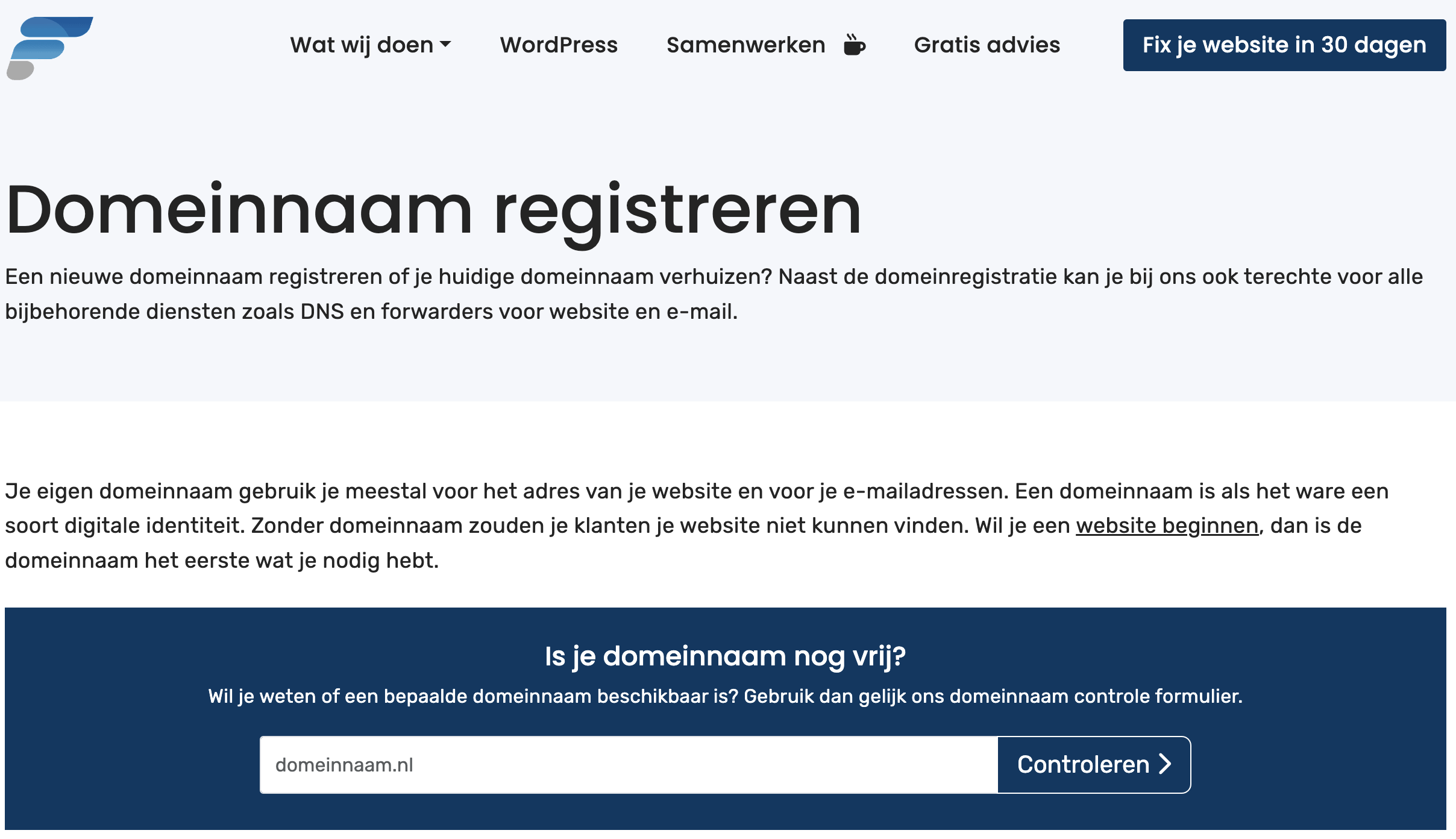 Domeinnaam claimen Finalwebsites