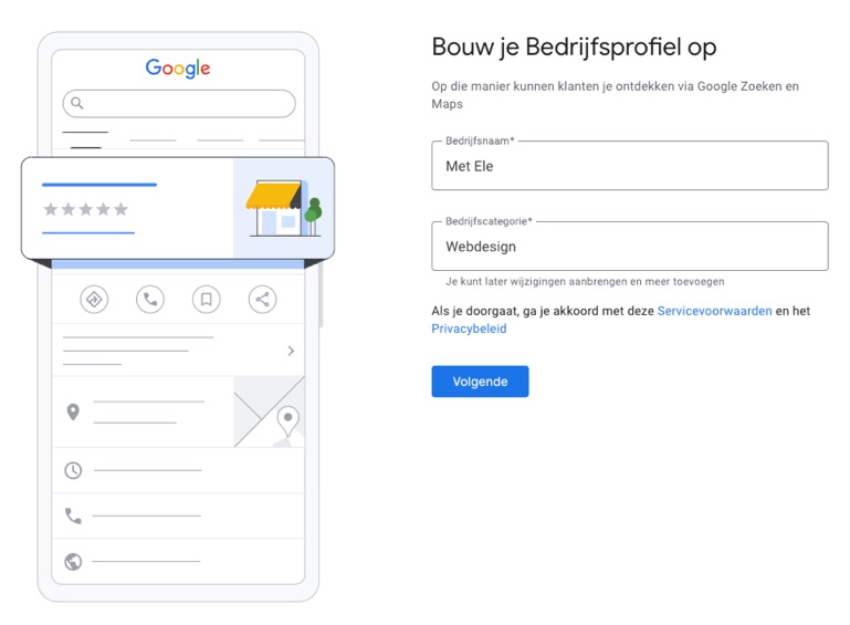 Bedrijfsprofiel Google