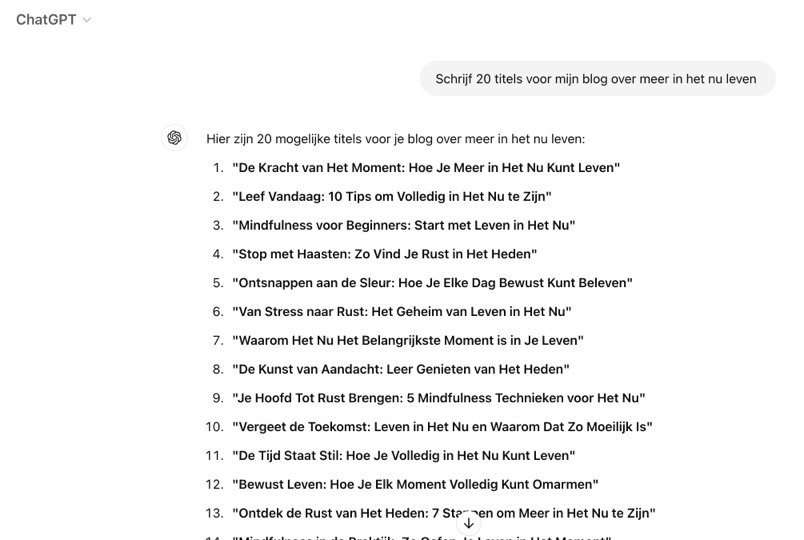 Blog titels schrijven met AI