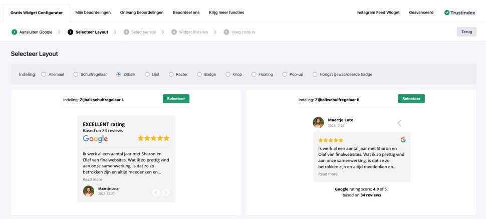 Google Reviews met Trustindex