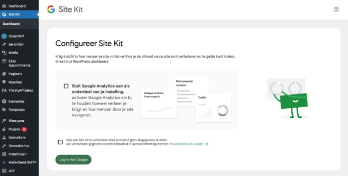 Google Site Kit Dashboard